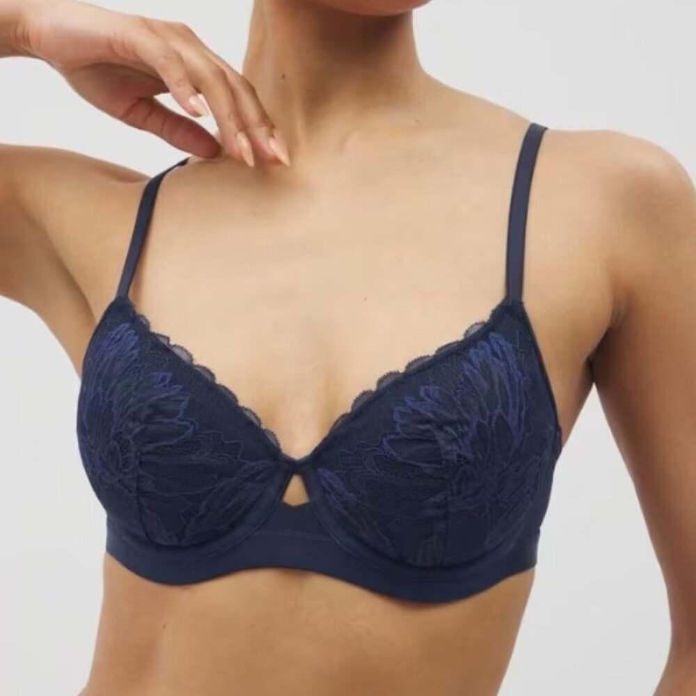 Soma Lightly Lined Perfect Coverage Bra with Lace – Nightfall Navy – 34DD (NWT) - Picture 5 of 5